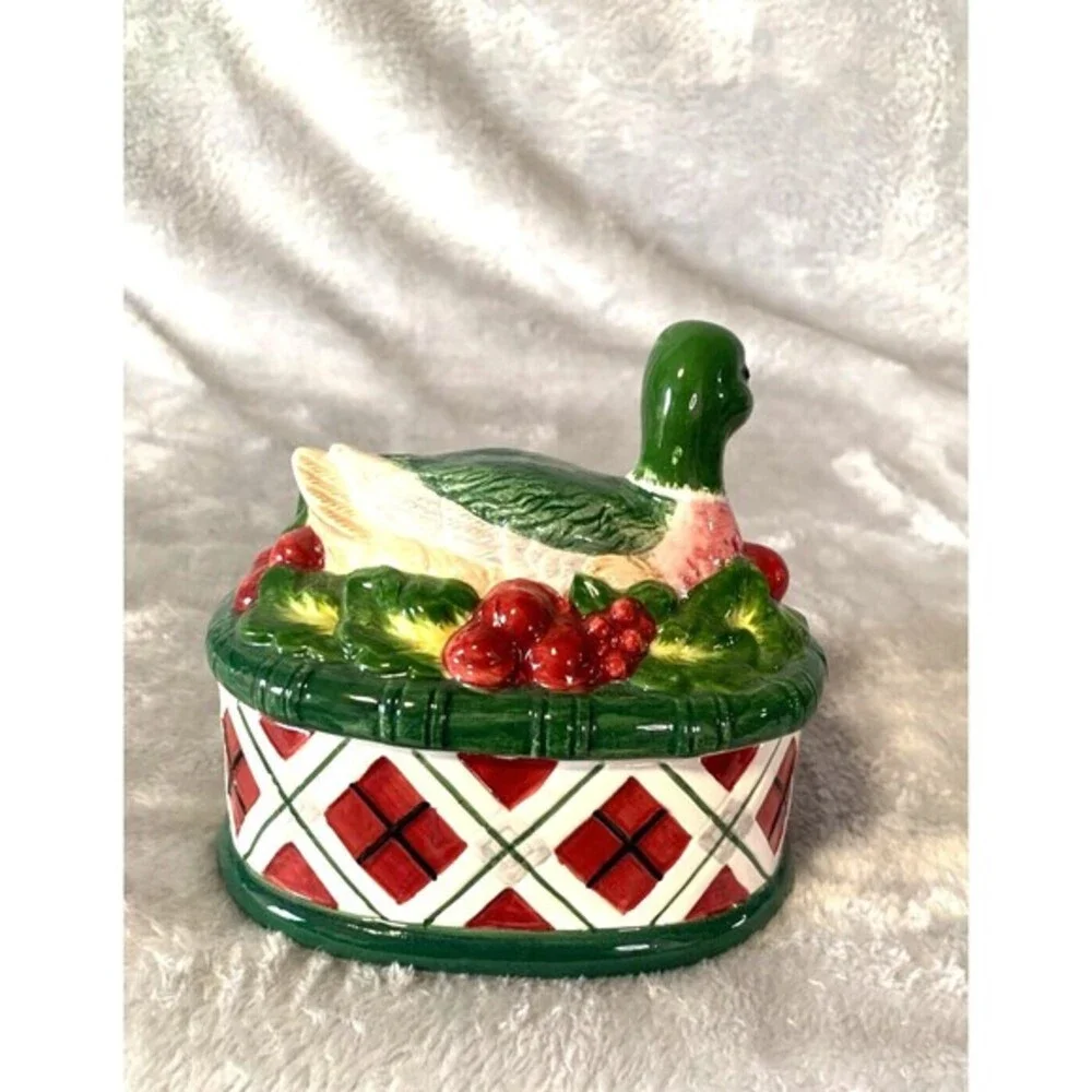 Noritake ROYAL HUNT Ceramic Mallard DUCK‎ Candy BOX 2002 Excellent Vintage